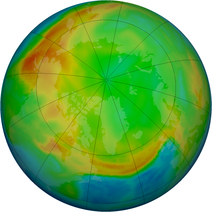 Arctic ozone map for 26 December 1979